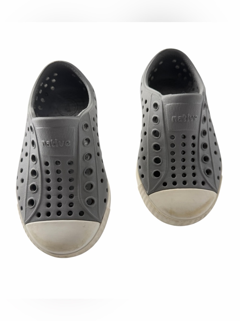 Native Jefferson Gray Perforated Waterproof Sneaker Kidcore Shoes Toddler Sz C6